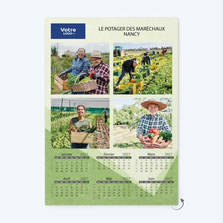 Calendrier photo deux pages XL