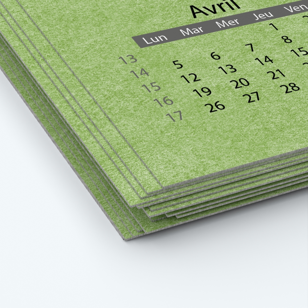 Calendrier photo deux pages XL - Papier épais rigide 400 g/m2