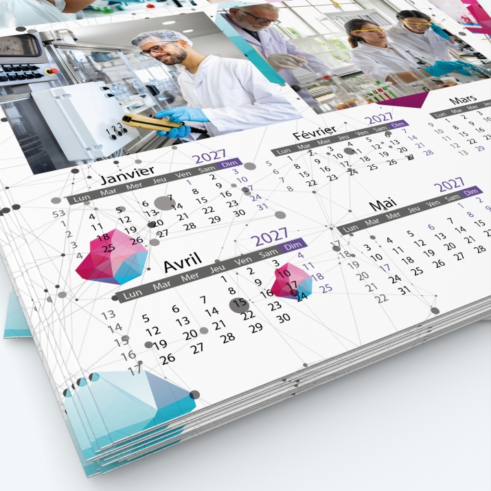 Calendrier photo deux pages XL - Grille calendaire personnalisable