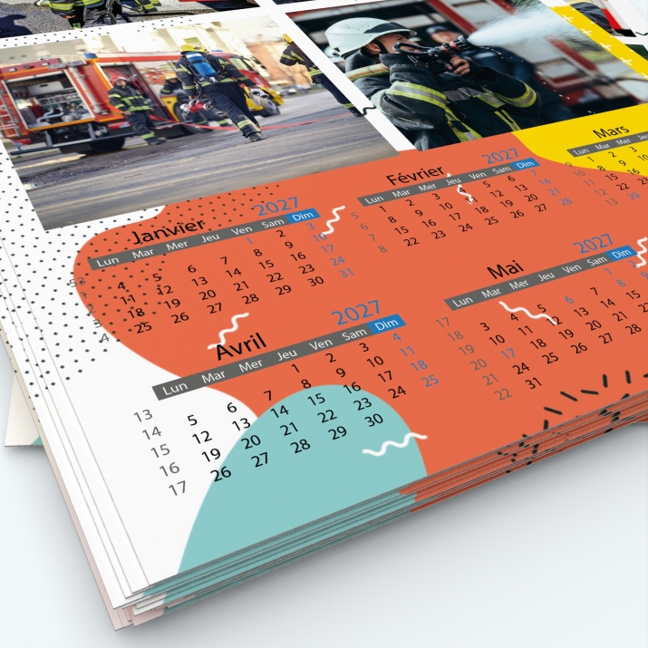 Calendrier photo deux pages XL - Grille calendaire personnalisable