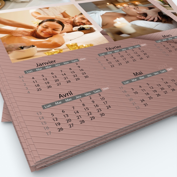 Calendrier photo deux pages XL - Grille calendaire personnalisable