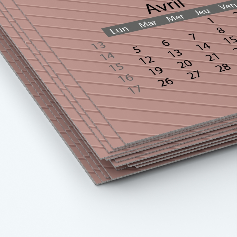 Calendrier photo deux pages XL - Papier épais rigide 400 g/m2