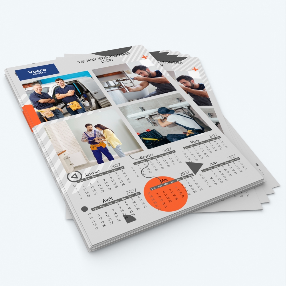 Calendrier photo deux pages XL - Minimum de commande : 25 exemplaires