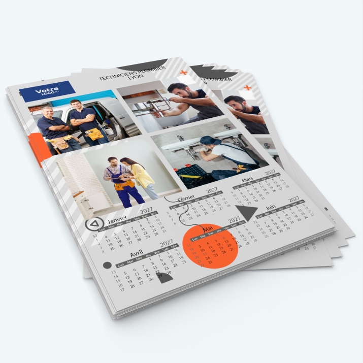 Calendrier photo deux pages XL - Minimum de commande : 25 exemplaires