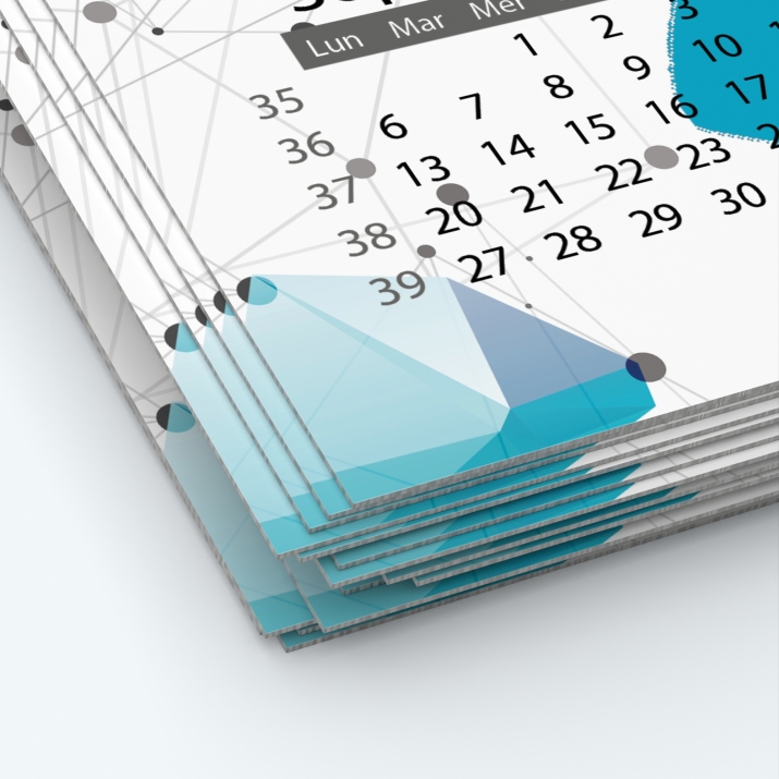 Calendrier photo une page XL - Papier épais rigide 400 g/m2