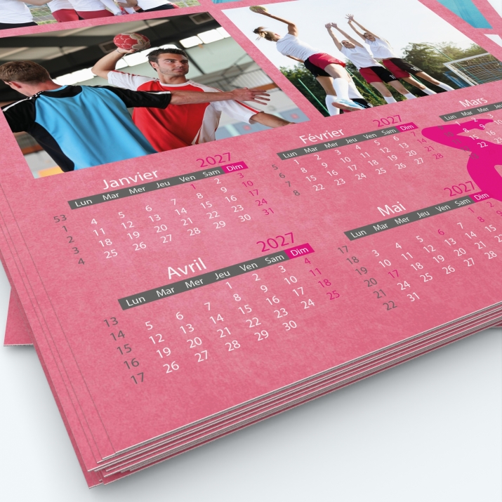 Calendrier photo deux pages XL - Grille calendaire personnalisable