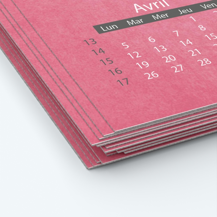 Calendrier photo deux pages XL - Papier épais rigide 400 g/m2