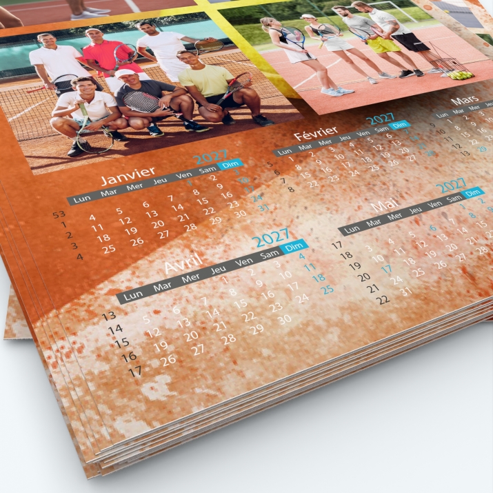 Calendrier photo deux pages XL - Grille calendaire personnalisable