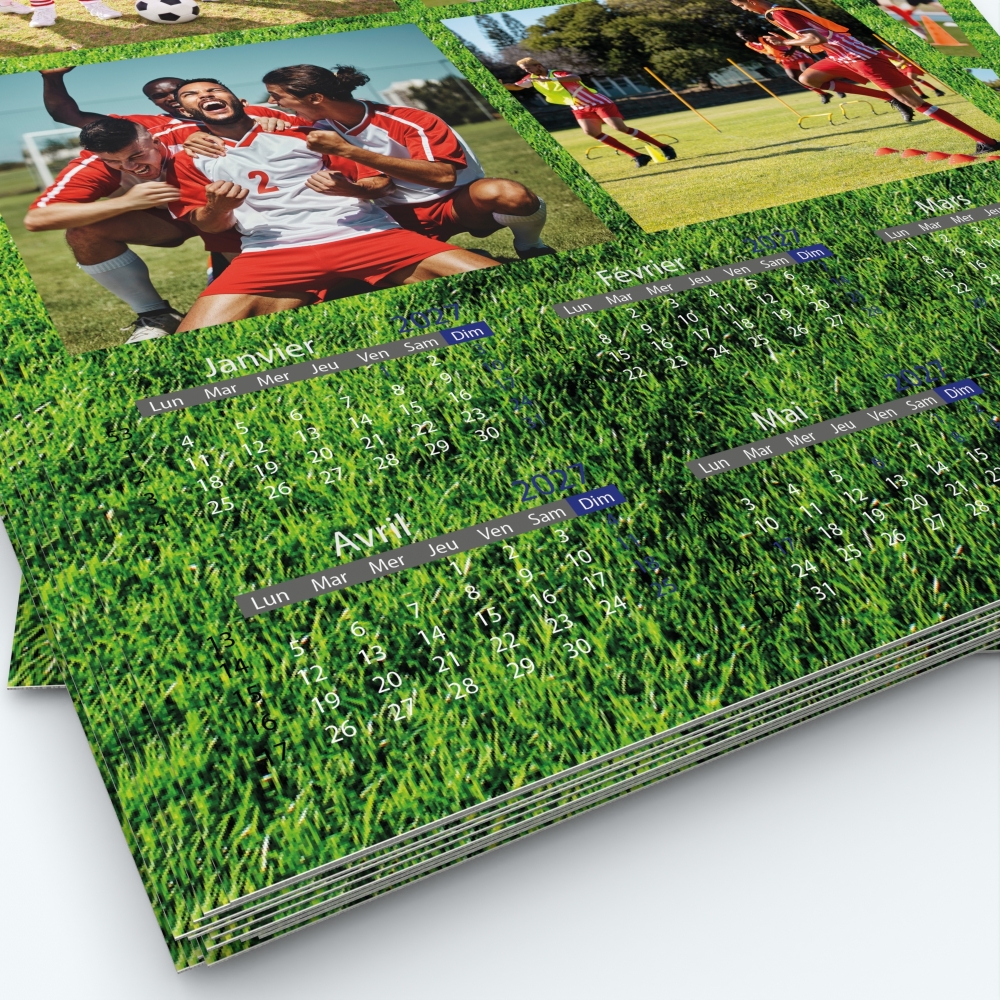 Calendrier photo deux pages XL - Grille calendaire personnalisable