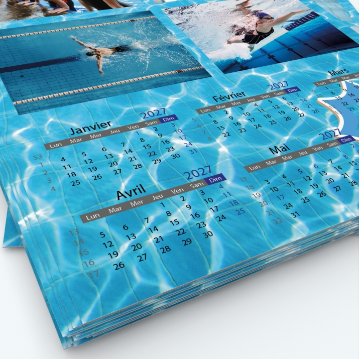 Calendrier photo deux pages - Grille calendaire personnalisable