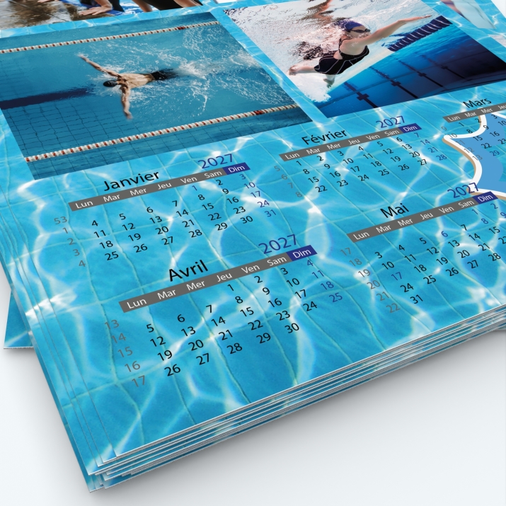 Calendrier photo deux pages XL - Grille calendaire personnalisable