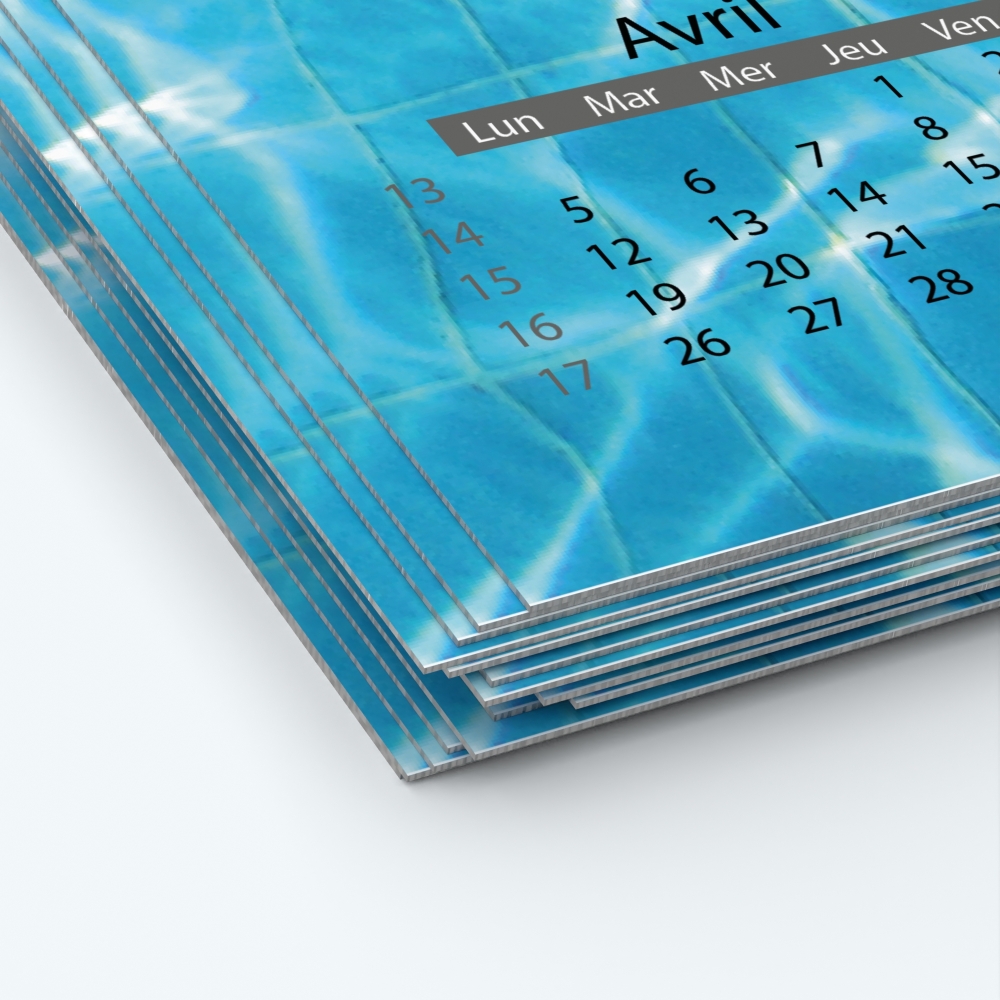 Calendrier photo deux pages XL - Papier épais rigide 400 g/m2