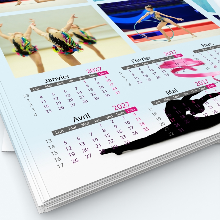Calendrier photo deux pages XL - Grille calendaire personnalisable