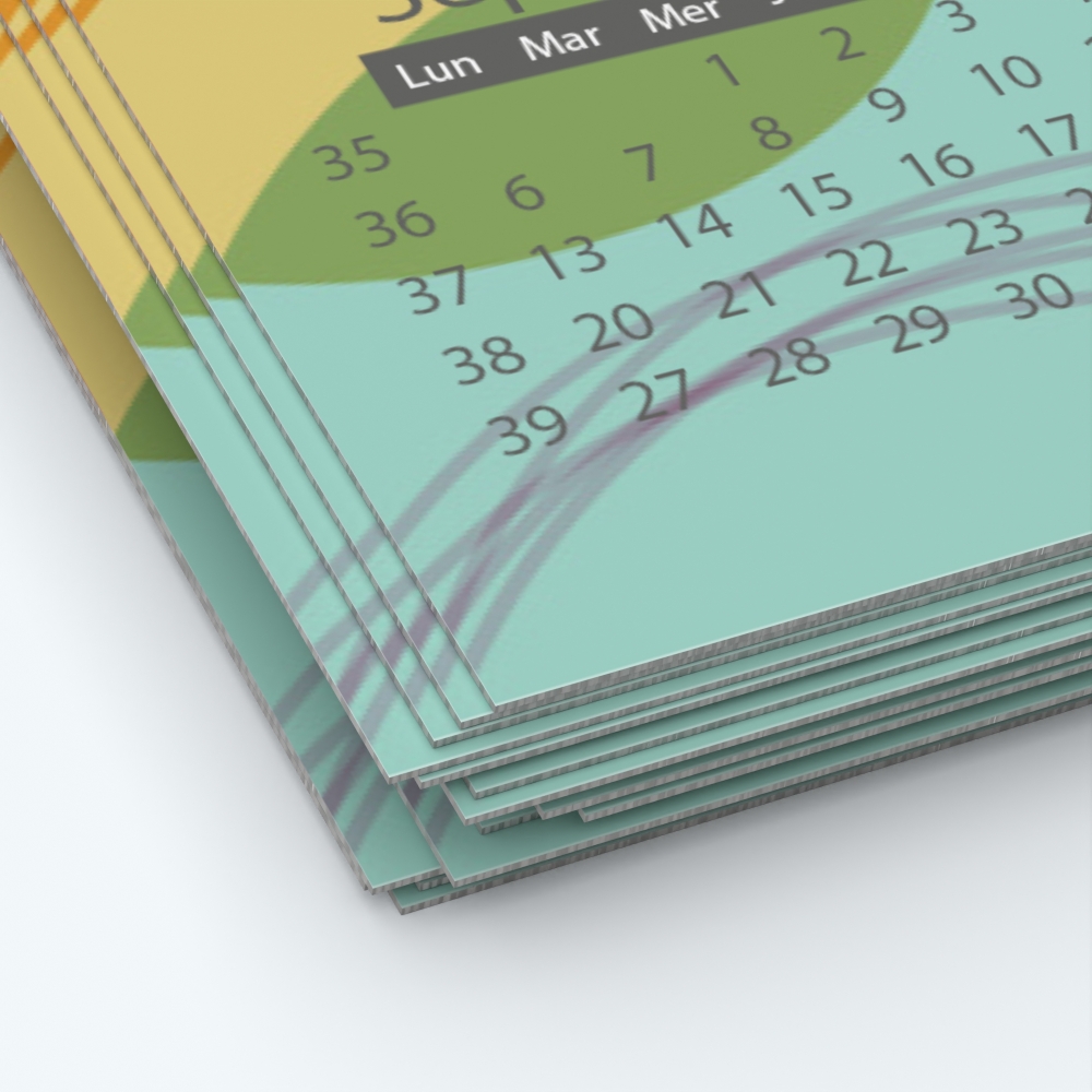 Calendrier photo une page - Papier épais rigide 400 g/m2