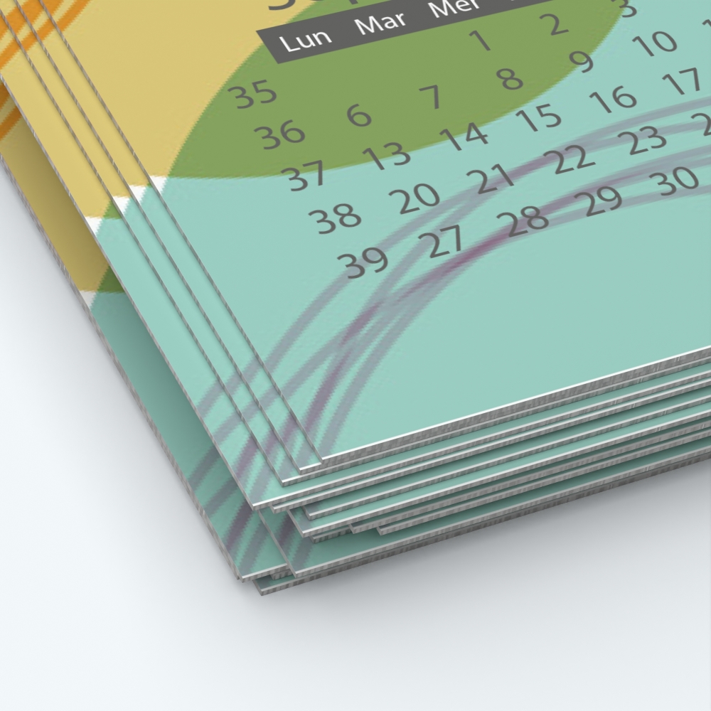 Calendrier photo une page XL - Papier épais rigide 400 g/m2