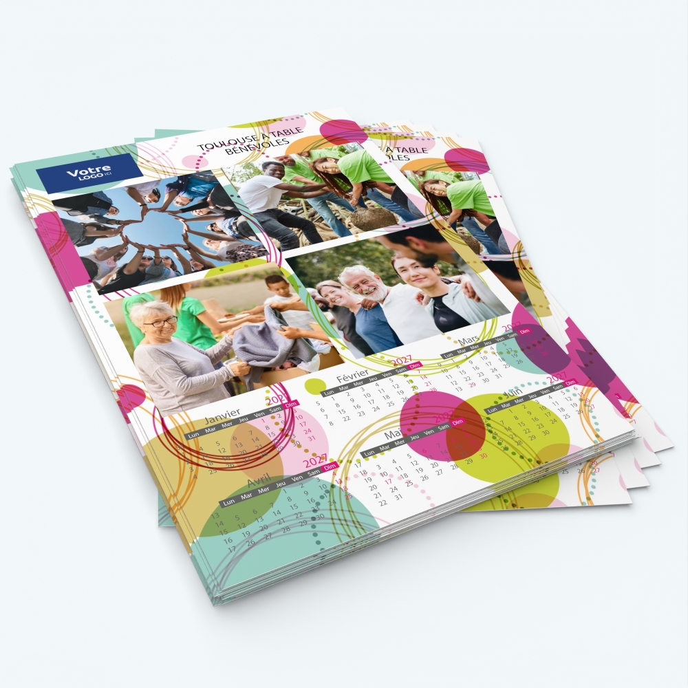 Calendrier photo deux pages XL - Minimum de commande : 25 exemplaires