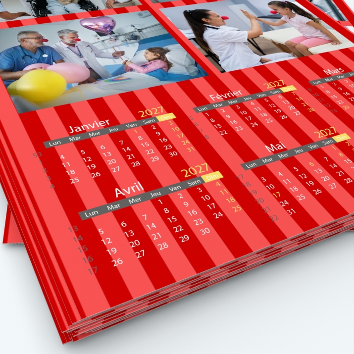 Calendrier photo deux pages - Grille calendaire personnalisable