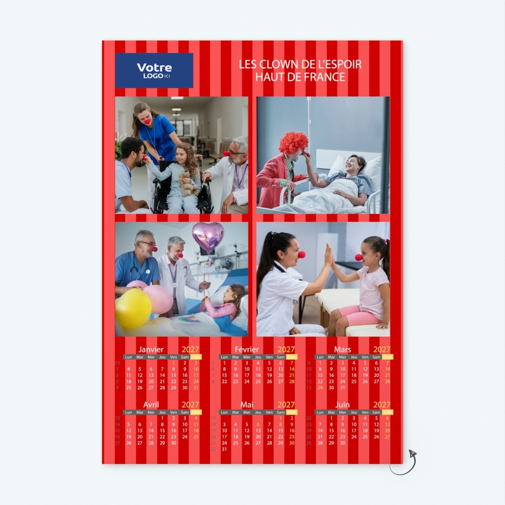 Calendrier photo deux pages XL