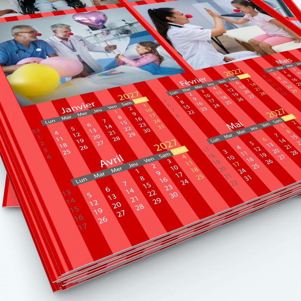 Calendrier photo deux pages XL - Grille calendaire personnalisable