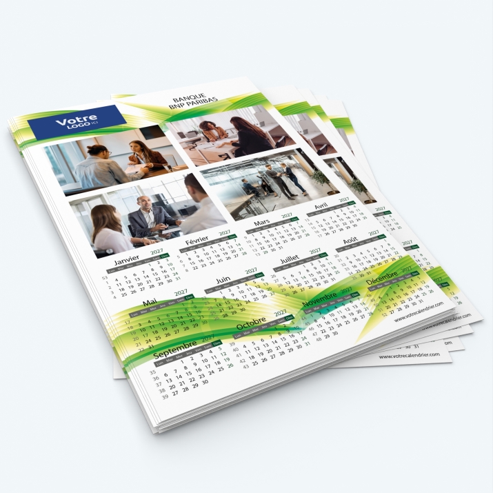 Calendrier photo une page - Minimum de commande : 25 exemplaires