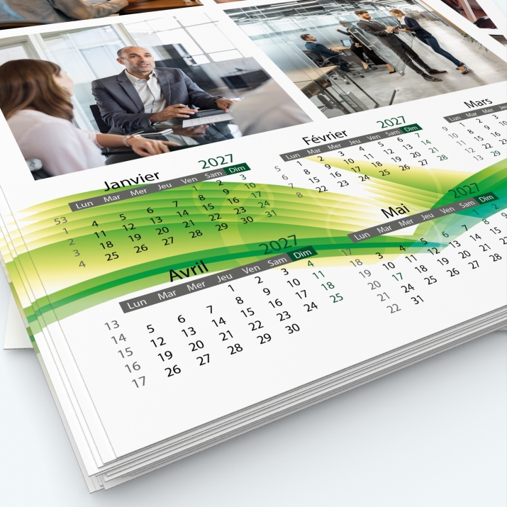 Calendrier photo deux pages XL - Grille calendaire personnalisable