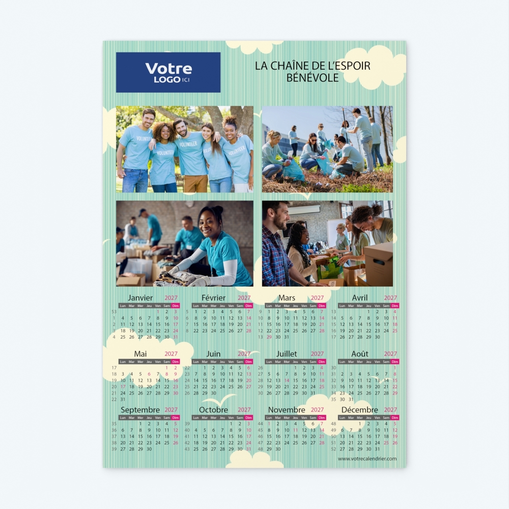 Calendrier photo une page
