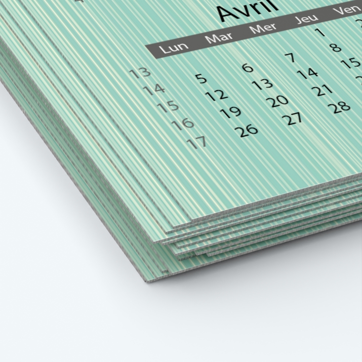 Calendrier photo deux pages - Papier épais rigide 400 g/m2