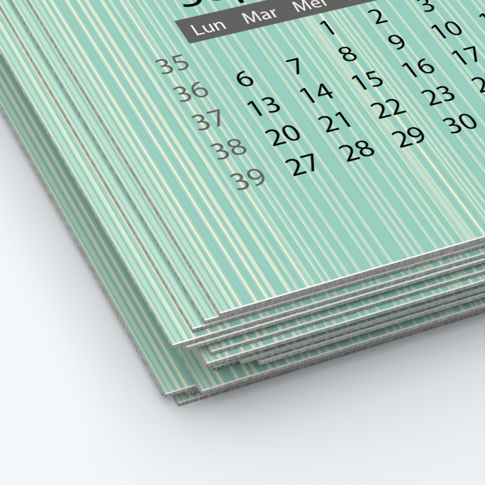 Calendrier photo une page XL - Papier épais rigide 400 g/m2