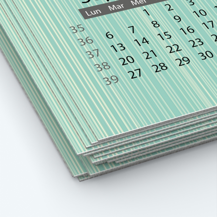 Calendrier photo une page XL - Papier épais rigide 400 g/m2
