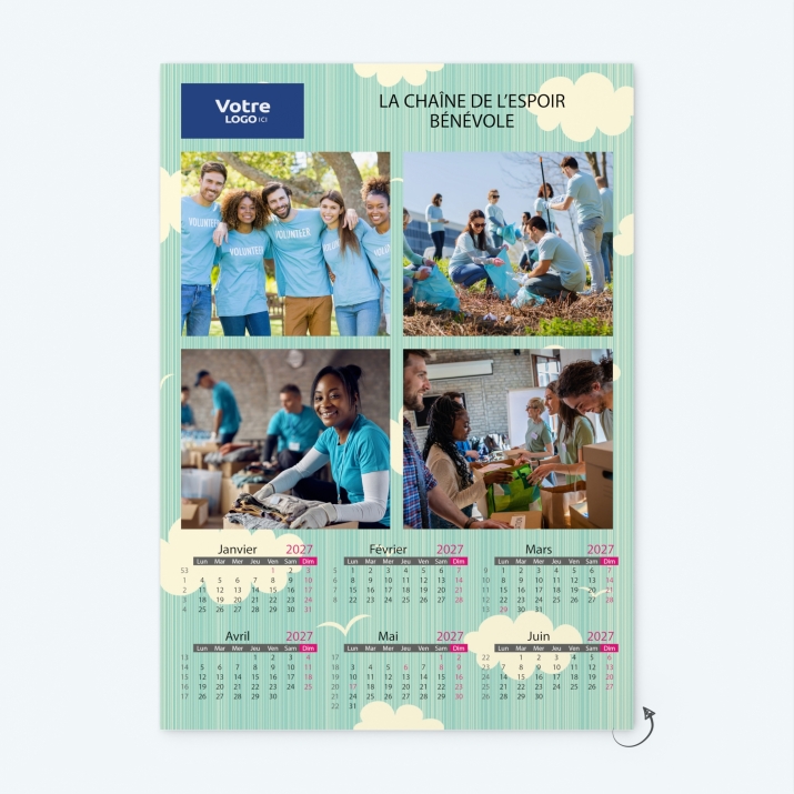 Calendrier photo deux pages XL