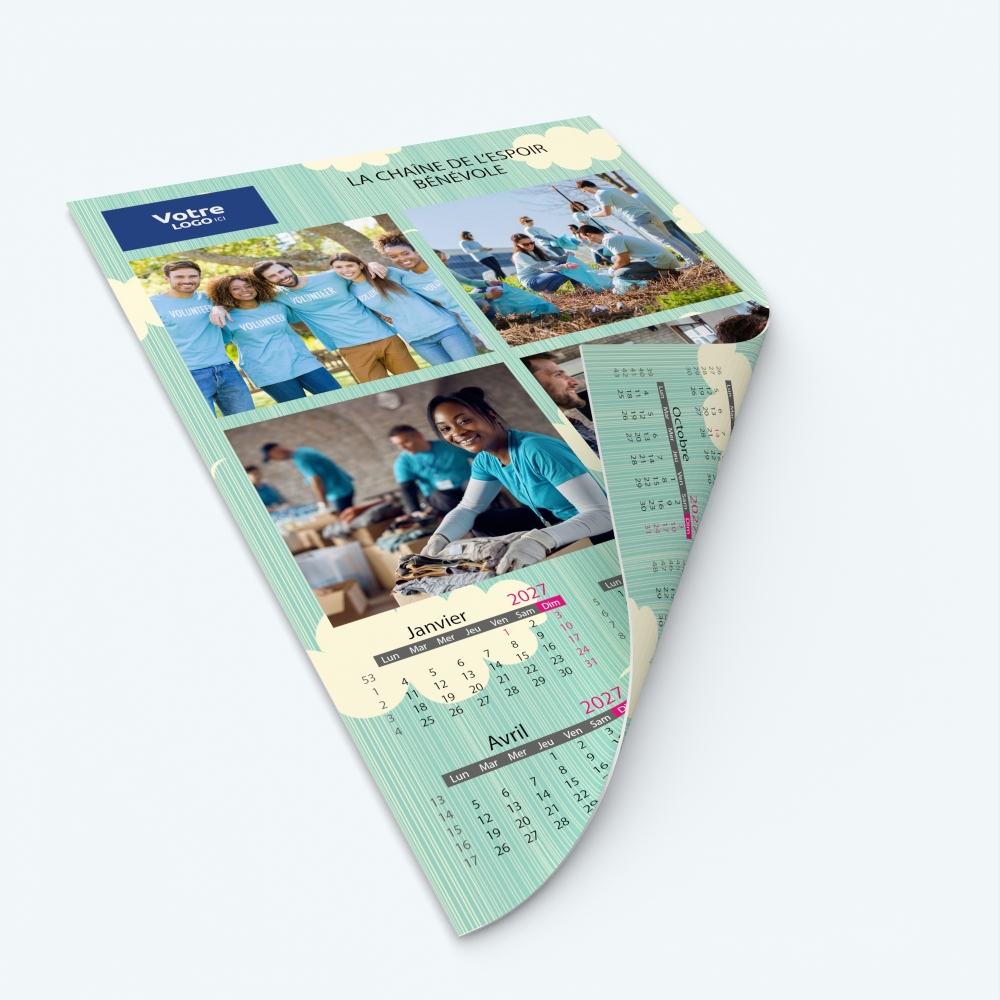 Calendrier photo deux pages XL - Impression recto/verso pour plus de photos