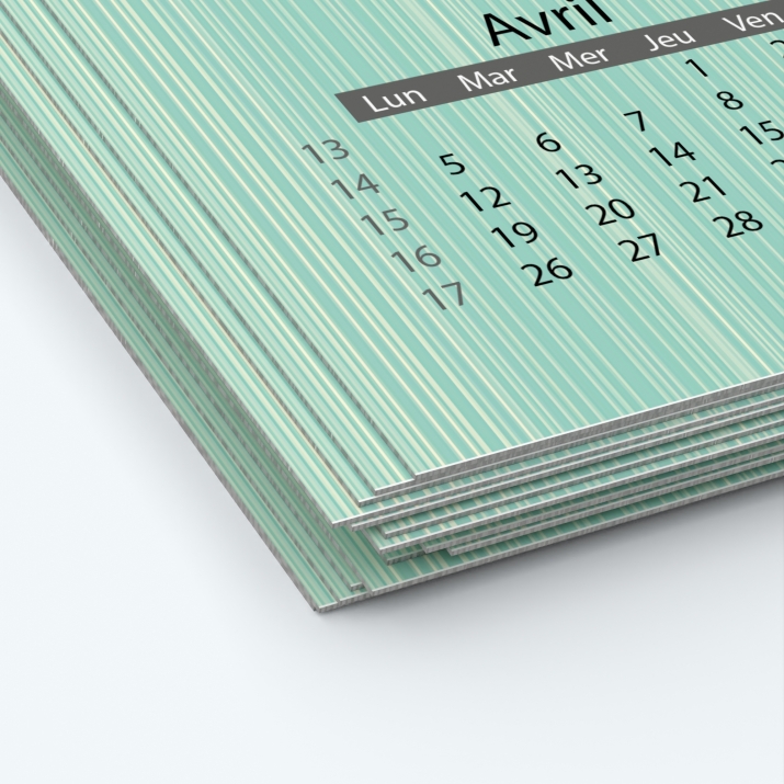 Calendrier photo deux pages XL - Papier épais rigide 400 g/m2