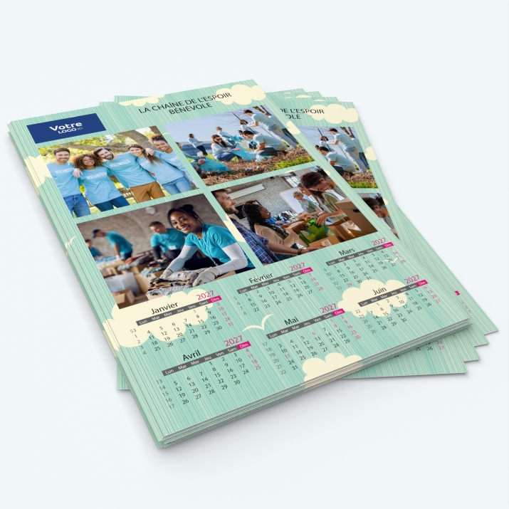 Calendrier photo deux pages XL - Minimum de commande : 25 exemplaires