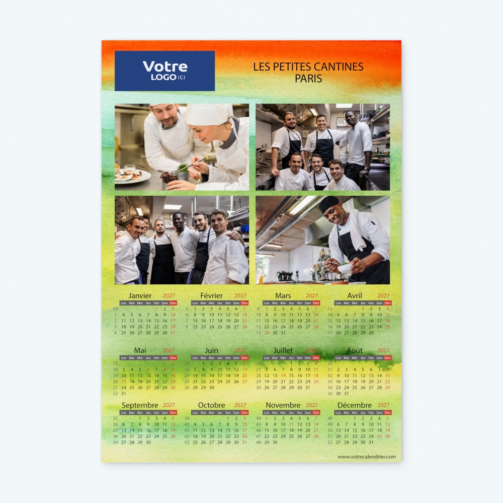 Calendrier photo une page XL