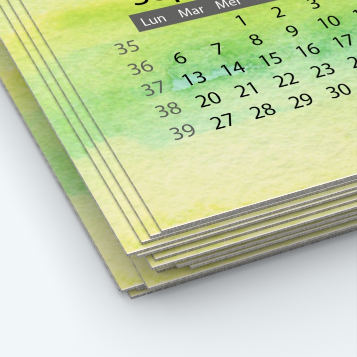 Calendrier photo une page XL - Papier épais rigide 400 g/m2