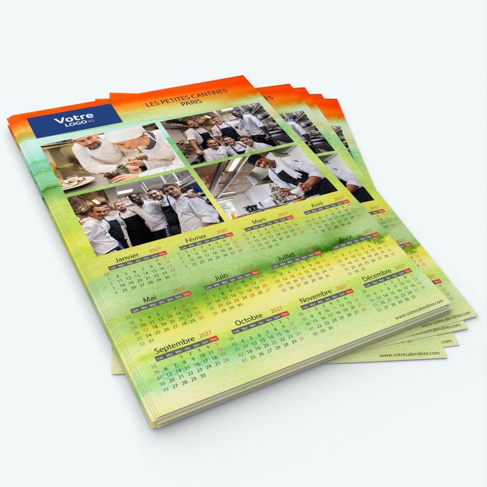 Calendrier photo une page XL - Minimum de commande : 25 exemplaires
