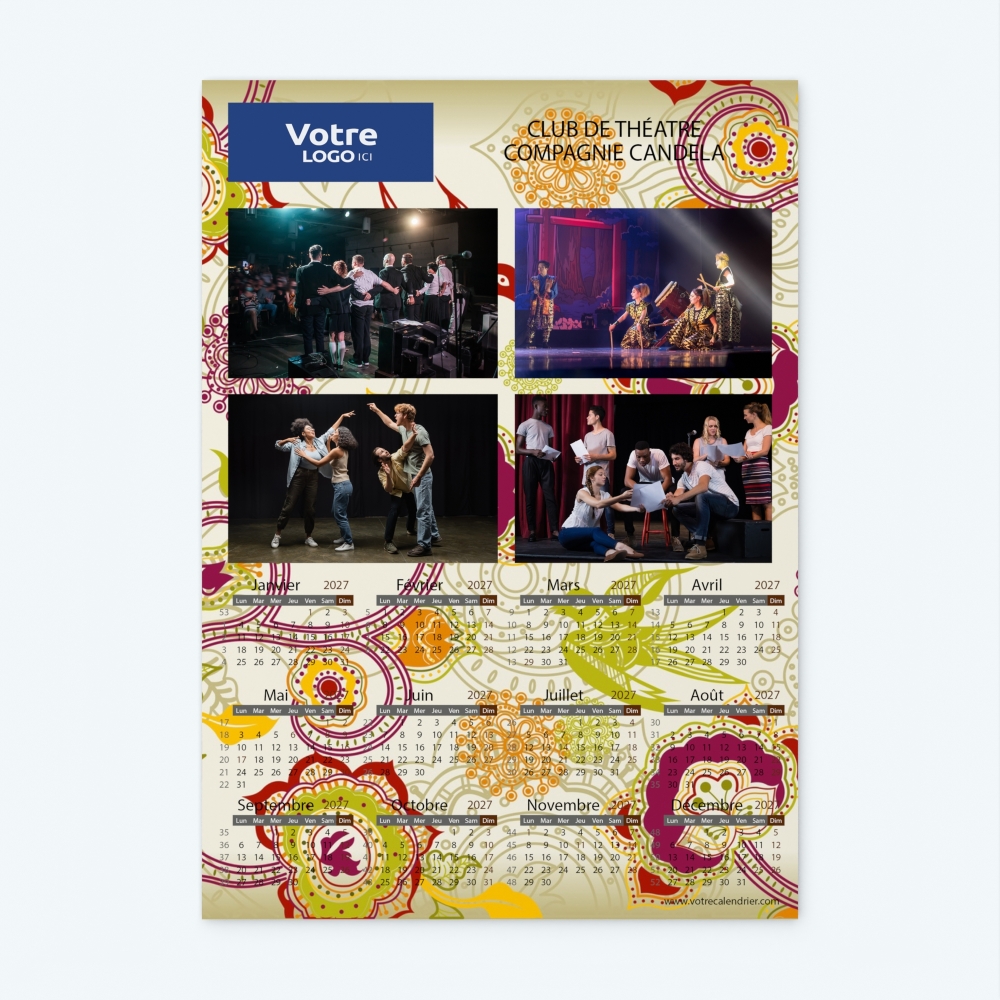 Calendrier photo une page