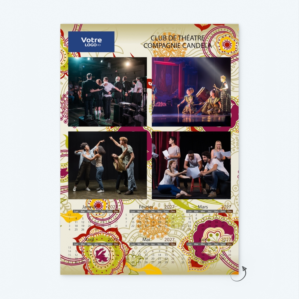 Calendrier photo deux pages XL