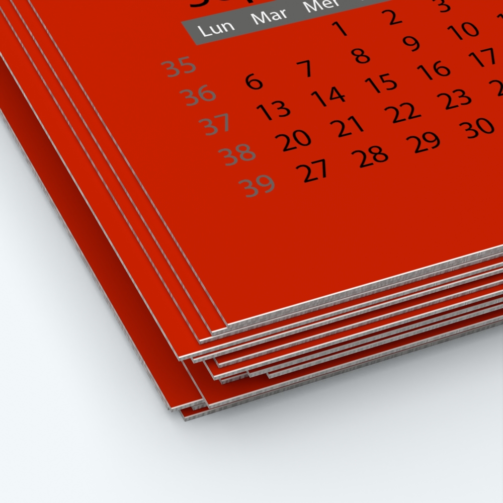Calendrier photo une page XL - Papier épais rigide 400 g/m2