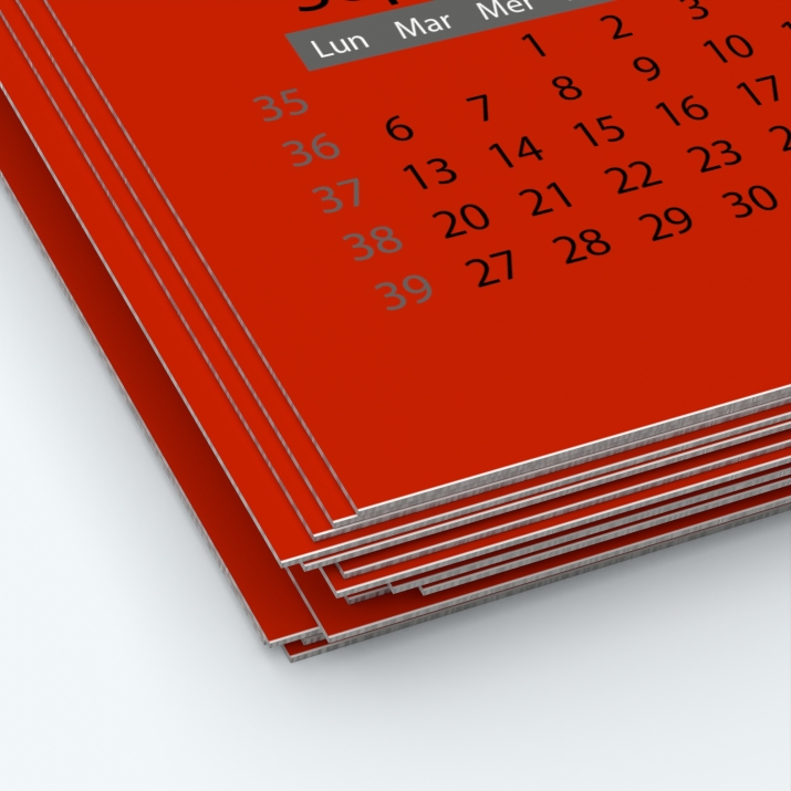 Calendrier photo une page XL - Papier épais rigide 400 g/m2