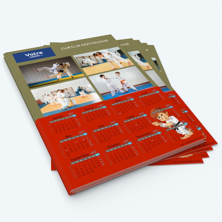 Calendrier photo une page XL - Minimum de commande : 25 exemplaires