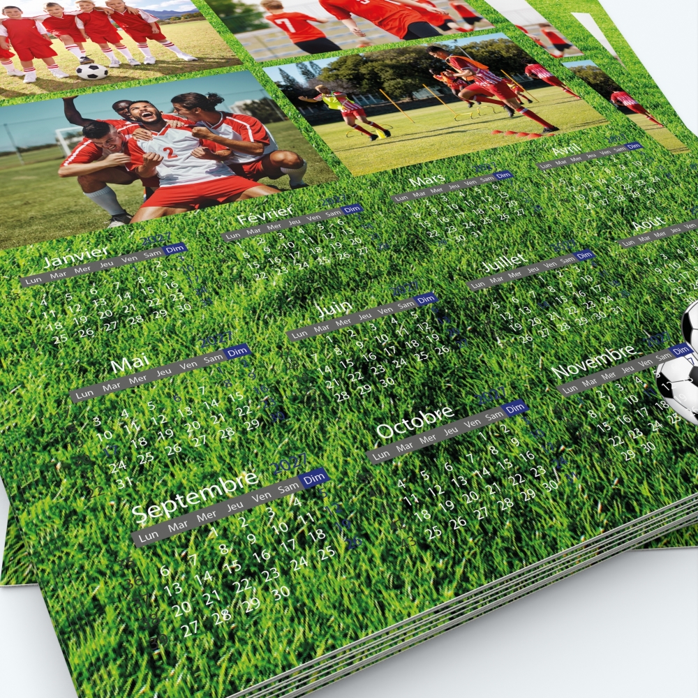 Calendrier photo une page XL - Grille calendaire personnalisable