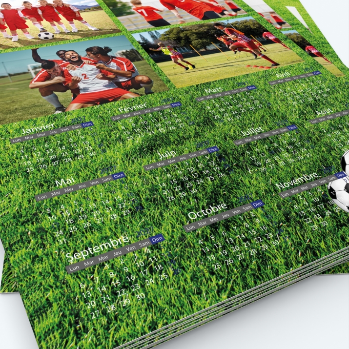 Calendrier photo une page XL - Grille calendaire personnalisable
