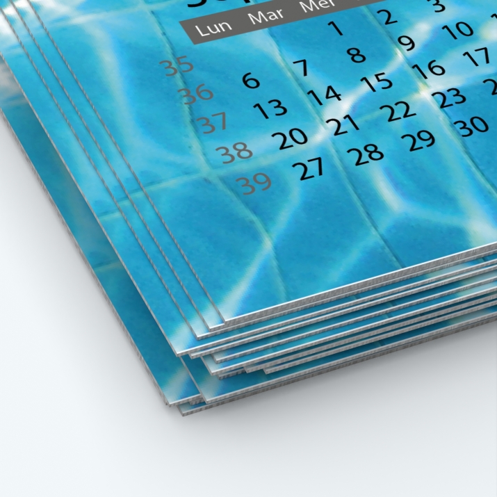 Calendrier photo une page XL - Papier épais rigide 400 g/m2