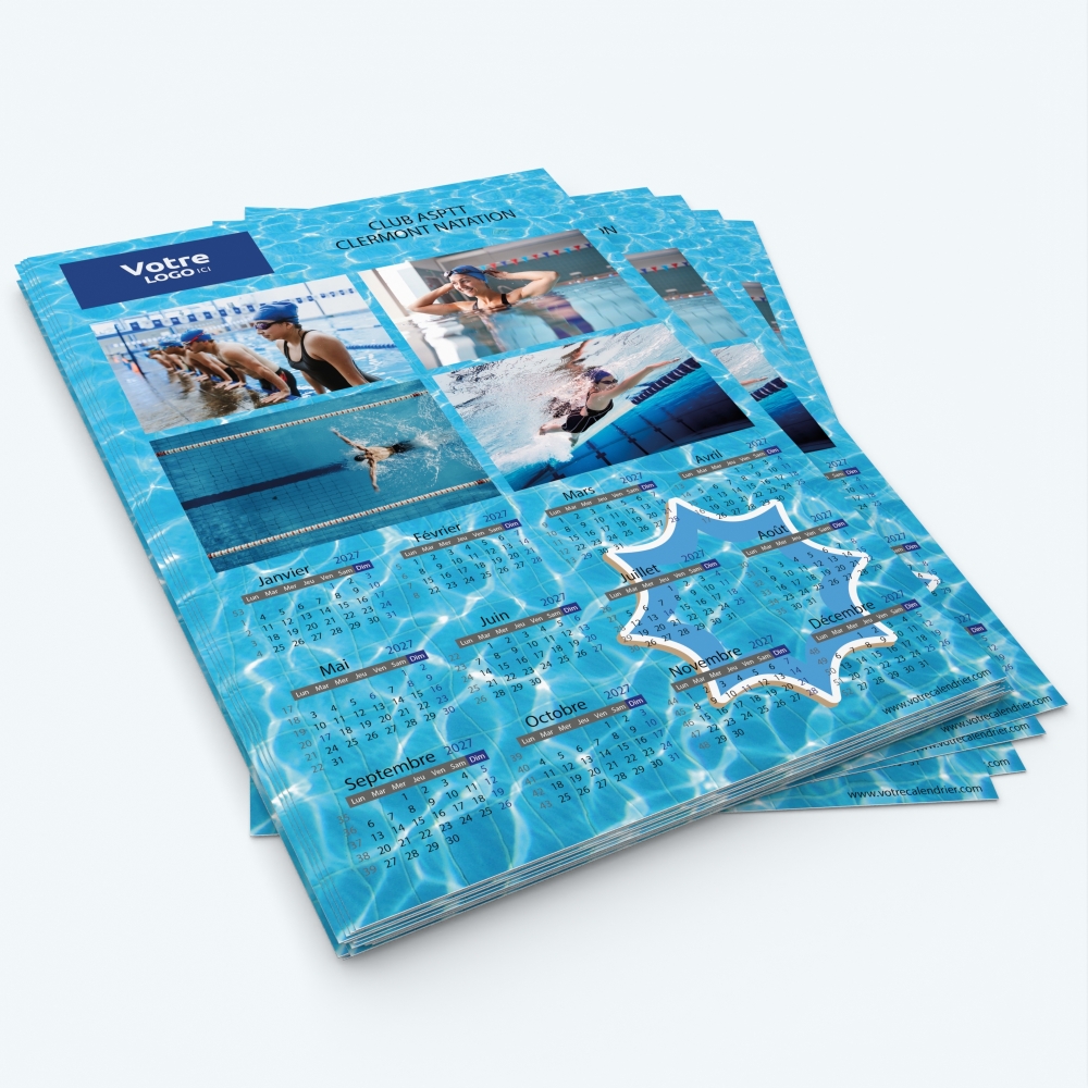 Calendrier photo une page XL - Minimum de commande : 25 exemplaires