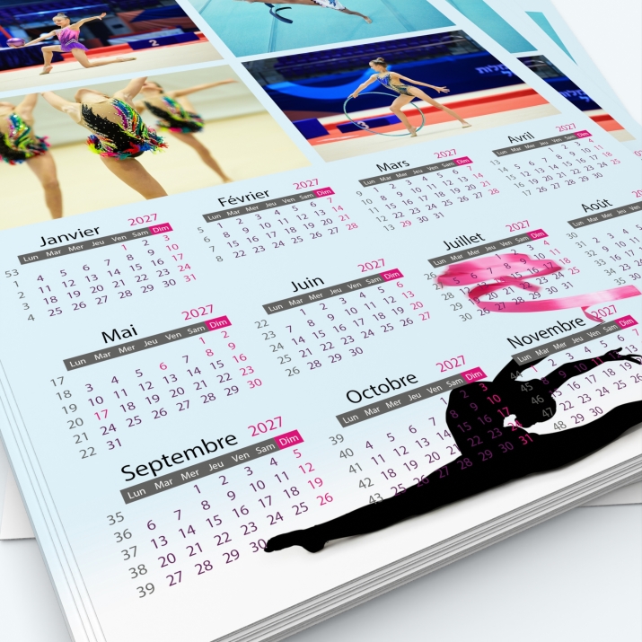 Calendrier photo une page XL - Grille calendaire personnalisable