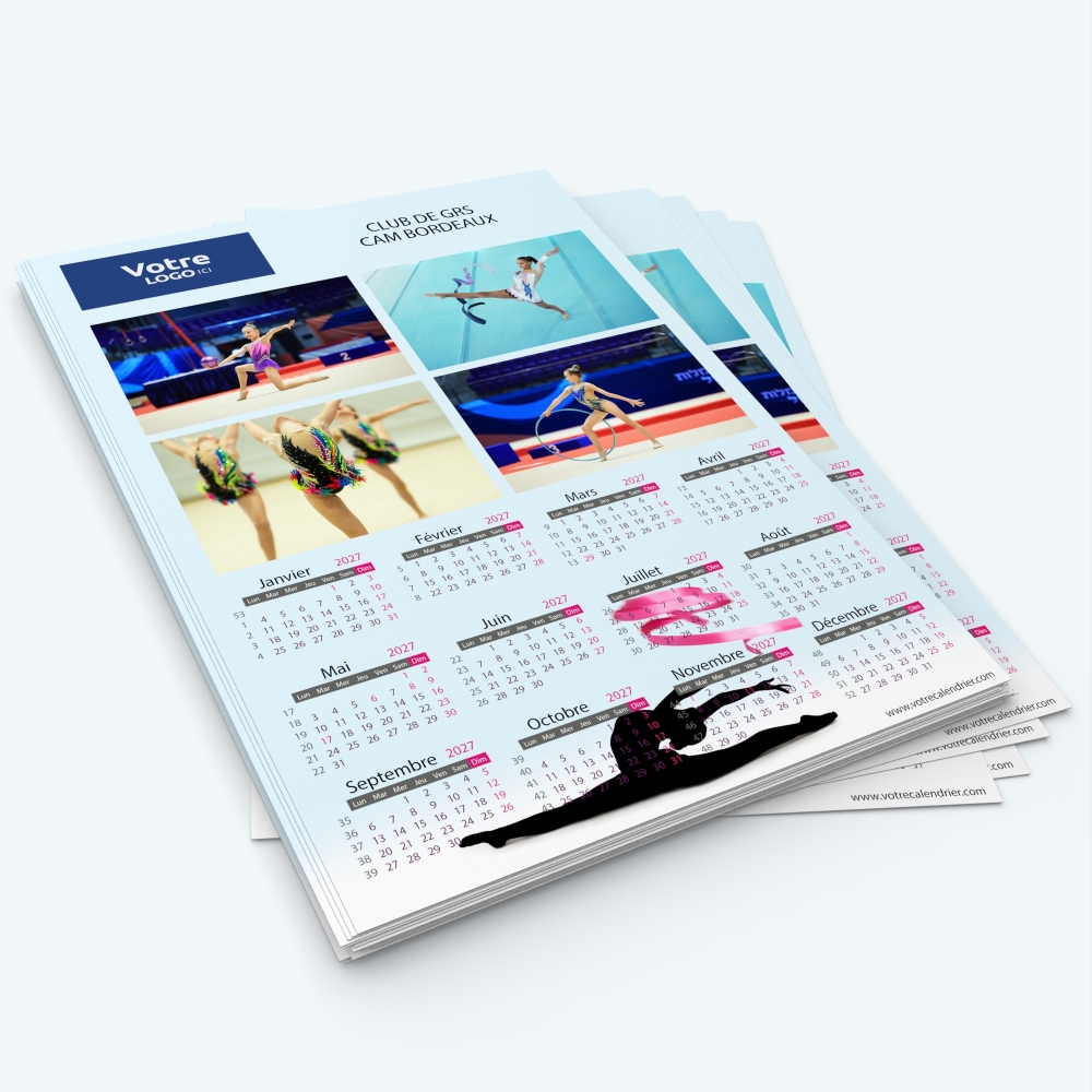 Calendrier photo une page XL - Minimum de commande : 25 exemplaires