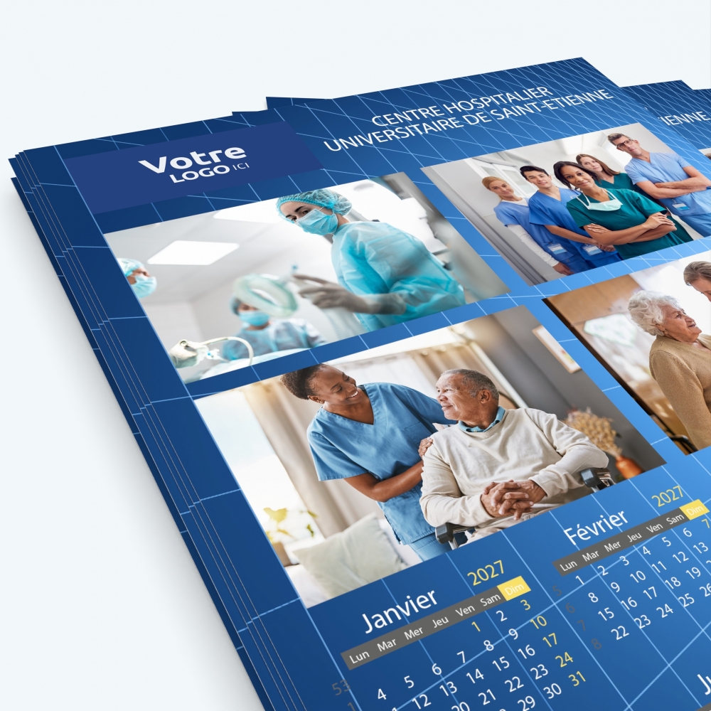 Calendrier photo une page - Nombre de photos, logos et texte illimité