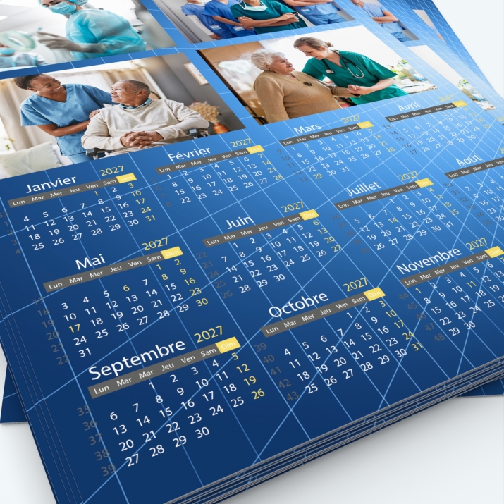 Calendrier photo une page - Grille calendaire personnalisable
