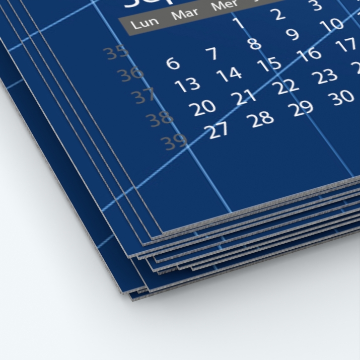 Calendrier photo une page - Papier épais rigide 400 g/m2